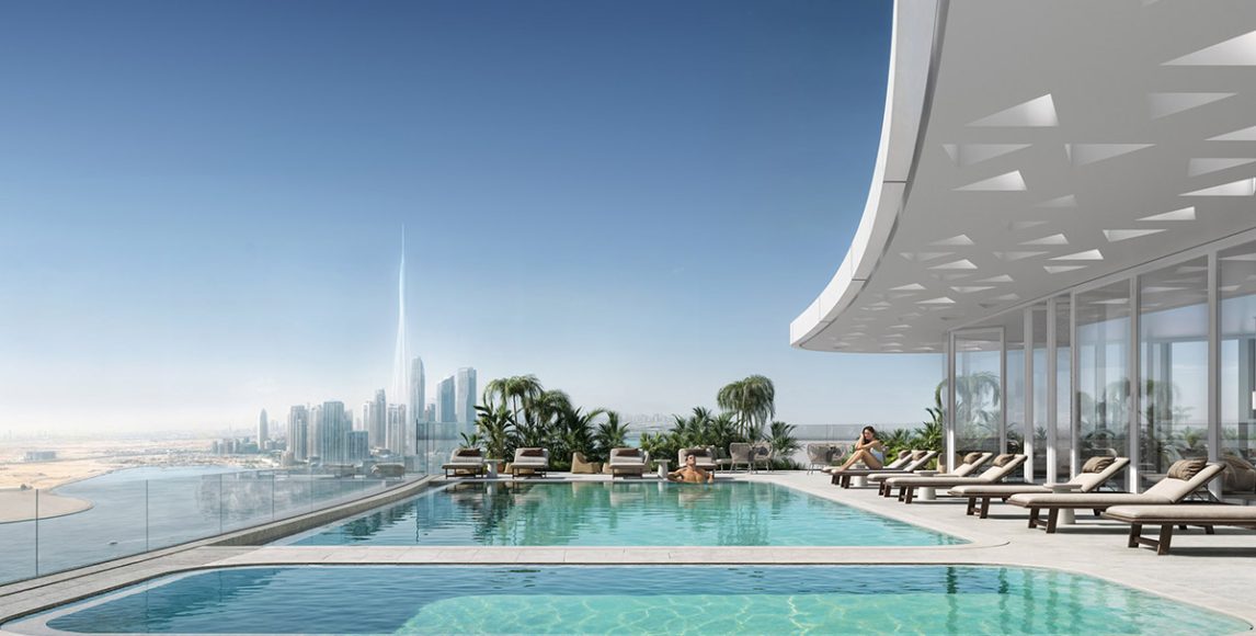 Val by Kasco: Spokój i widoki na zatokę Dubai Creek z basenu bez krawędzi na dachu