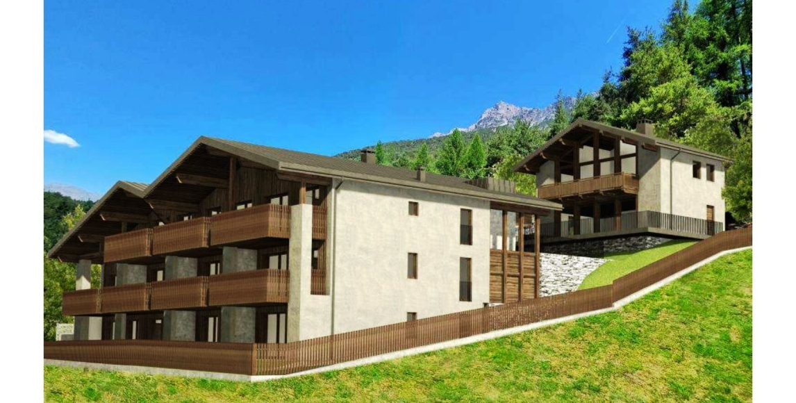 Nowoczesne życie w Fior d'Alpe z tarasami i ogrodami
